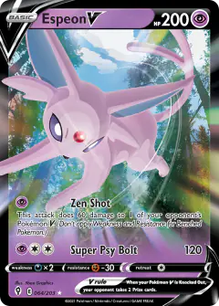 Espeon V Rare Holo V card from Evolving Skies