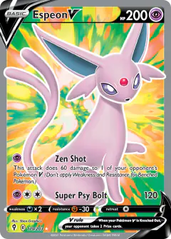 Espeon V Rare Ultra card from Evolving Skies