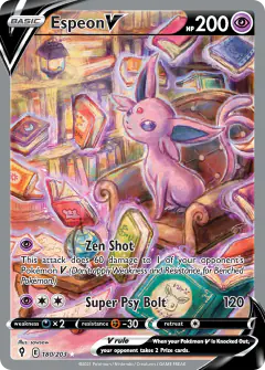 Espeon V Rare Ultra card from Evolving Skies