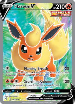 Flareon V Rare Ultra card from Evolving Skies
