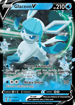 Glaceon V Rare Holo V card from Evolving Skies
