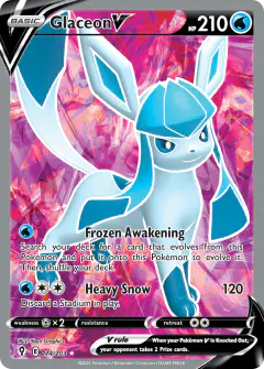 Glaceon V Rare Ultra card from Evolving Skies