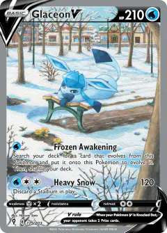 Glaceon V Rare Ultra card from Evolving Skies