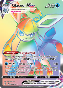 Glaceon VMAX Rare Rainbow card from Evolving Skies