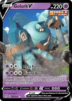 Golurk V Rare Holo V card from Evolving Skies