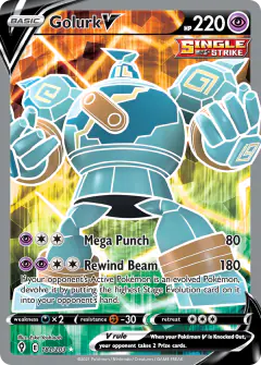 Golurk V Rare Ultra card from Evolving Skies