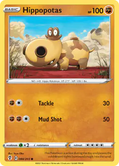 Hippopotas Common card from Evolving Skies