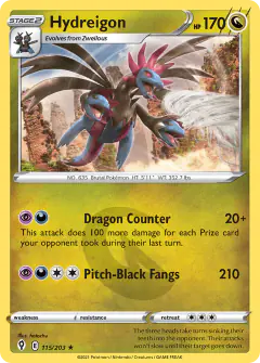 Hydreigon Rare Holo card from Evolving Skies