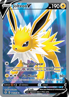 Jolteon V Rare Ultra card from Evolving Skies