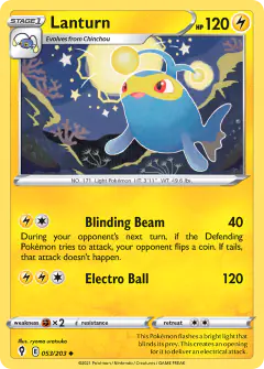 Lanturn Uncommon card from Evolving Skies