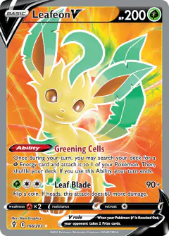 Leafeon V Rare Ultra card from Evolving Skies
