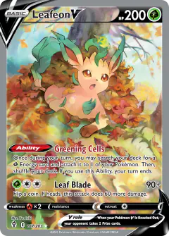 Leafeon V Rare Ultra card from Evolving Skies