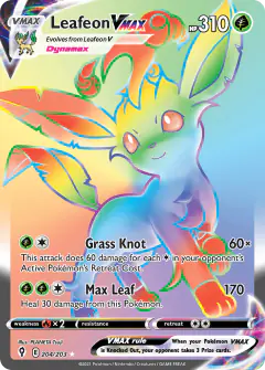 Leafeon VMAX Rare Rainbow card from Evolving Skies