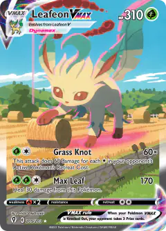 Leafeon VMAX Rare Rainbow card from Evolving Skies