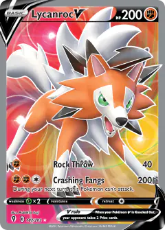 Lycanroc V Rare Ultra card from Evolving Skies