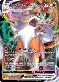 Lycanroc VMAX Rare Holo VMAX card from Evolving Skies