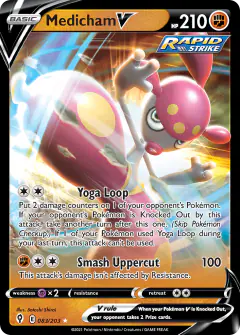 Medicham V Rare Holo V card from Evolving Skies