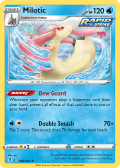 Milotic Rare card from Evolving Skies