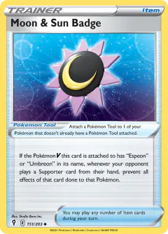 Moon & Sun Badge Uncommon card from Evolving Skies