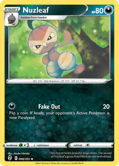 Nuzleaf Uncommon card from Evolving Skies