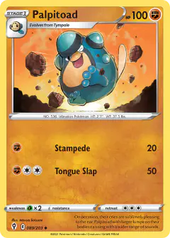 Palpitoad Uncommon card from Evolving Skies