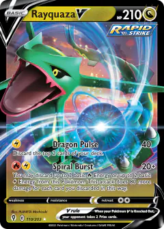 Rayquaza V Rare Holo V card from Evolving Skies