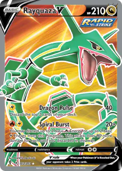 Rayquaza V Rare Ultra card from Evolving Skies