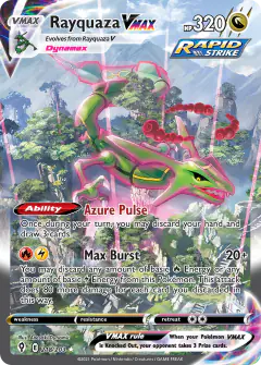 Rayquaza VMAX Rare Rainbow card from Evolving Skies