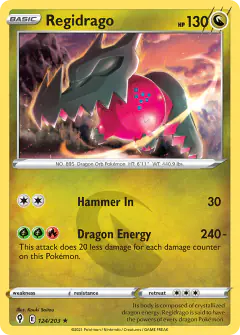 Regidrago Rare Holo card from Evolving Skies
