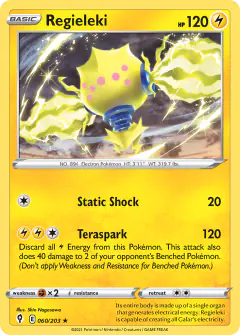 Regieleki Rare Holo card from Evolving Skies