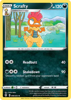 Scrafty Uncommon card from Evolving Skies
