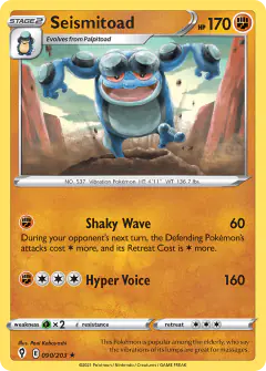 Seismitoad Rare card from Evolving Skies