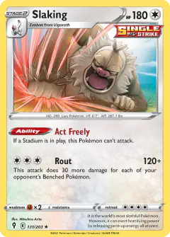 Slaking Rare Holo card from Evolving Skies