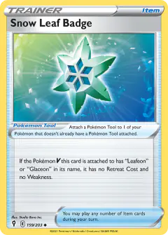 Snow Leaf Badge Uncommon card from Evolving Skies