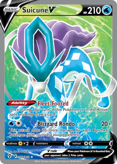 Suicune V Rare Ultra card from Evolving Skies