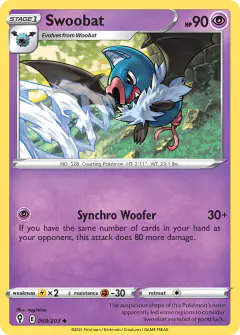 Swoobat Uncommon card from Evolving Skies