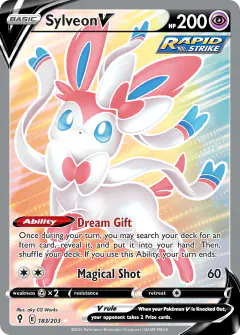 Sylveon V Rare Ultra card from Evolving Skies