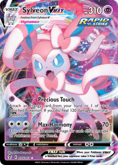Sylveon VMAX Rare Holo VMAX card from Evolving Skies