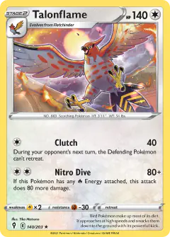 Talonflame Rare card from Evolving Skies