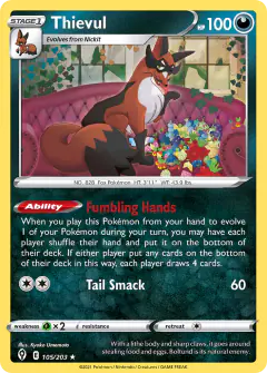 Thievul Rare card from Evolving Skies