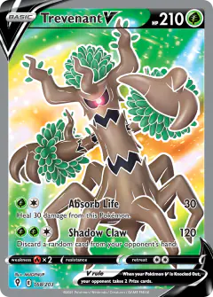 Trevenant V Rare Ultra card from Evolving Skies