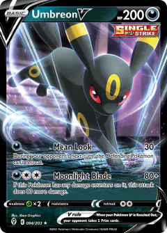 Umbreon V Rare Holo V card from Evolving Skies