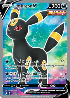 Umbreon V Rare Ultra card from Evolving Skies