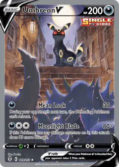Umbreon V Rare Ultra card from Evolving Skies