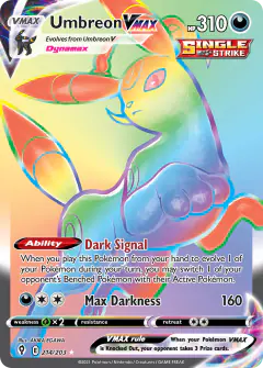 Umbreon VMAX Rare Rainbow card from Evolving Skies