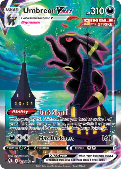 Umbreon VMAX Rare Rainbow card from Evolving Skies