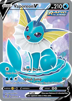 Vaporeon V Rare Ultra card from Evolving Skies
