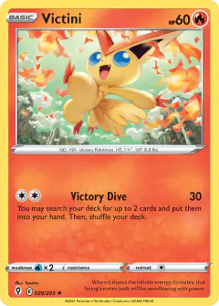 Victini Rare Holo card from Evolving Skies