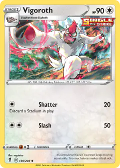 Vigoroth Uncommon card from Evolving Skies