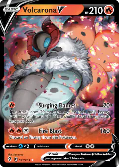 Volcarona V Rare Holo V card from Evolving Skies